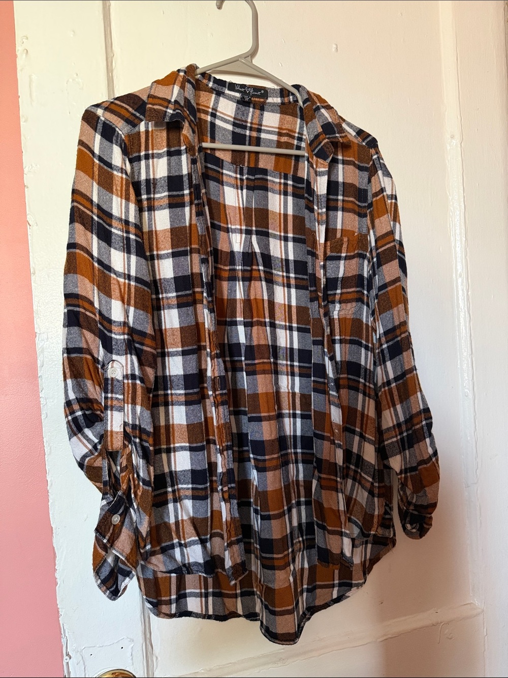 Velvet Heart Brown Black White Plaid Button-Front Camisole